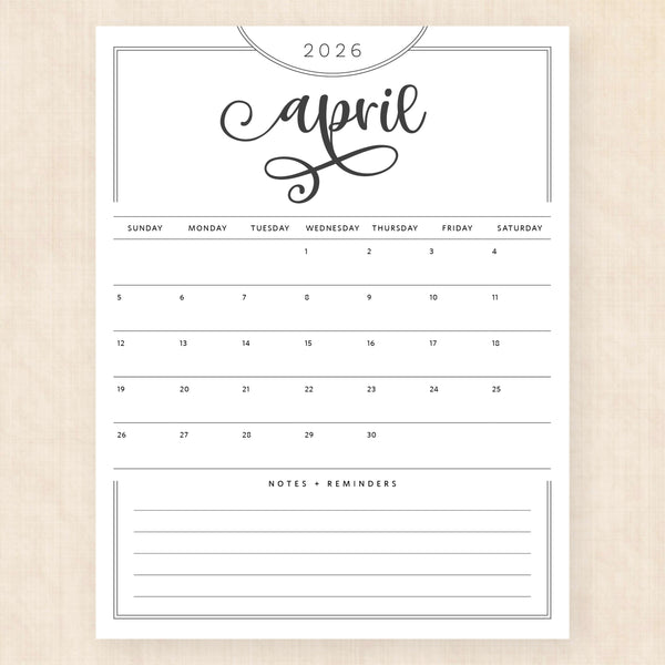 april 2026 calendar flawless flourish