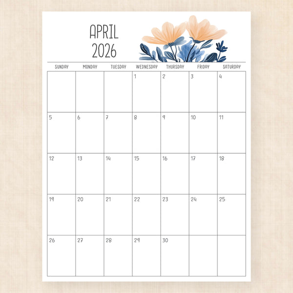 april 2026 calendar royal reverie