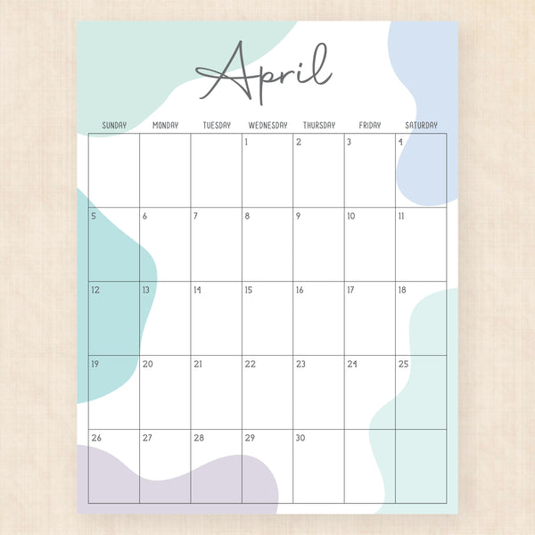 april 2026 calendar rainforest rhapsody