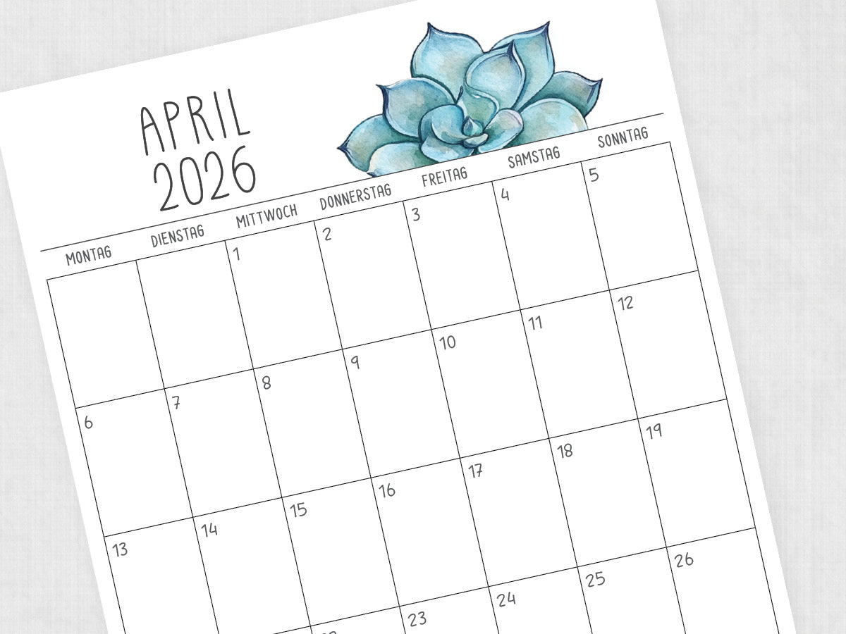april 2026 kalendervorlage