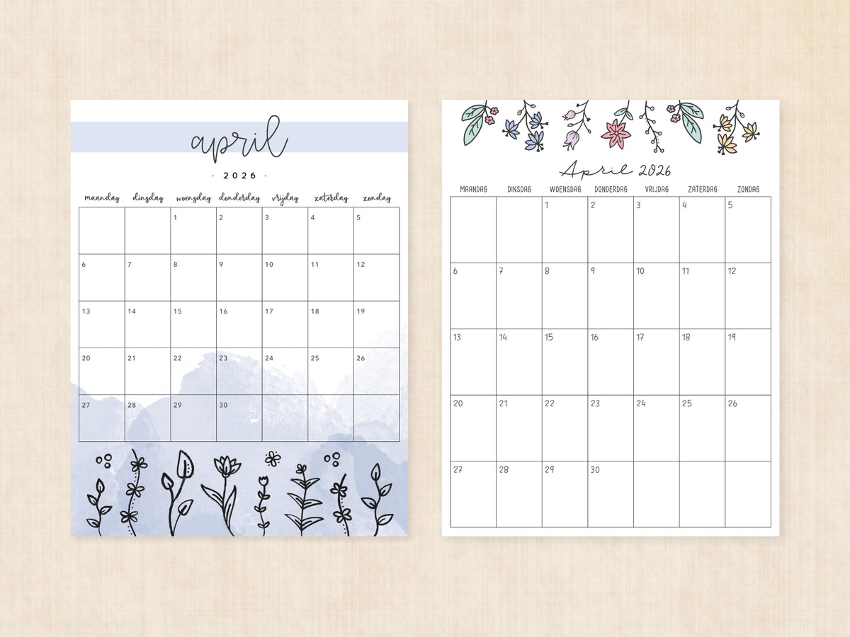 april 2026 planner