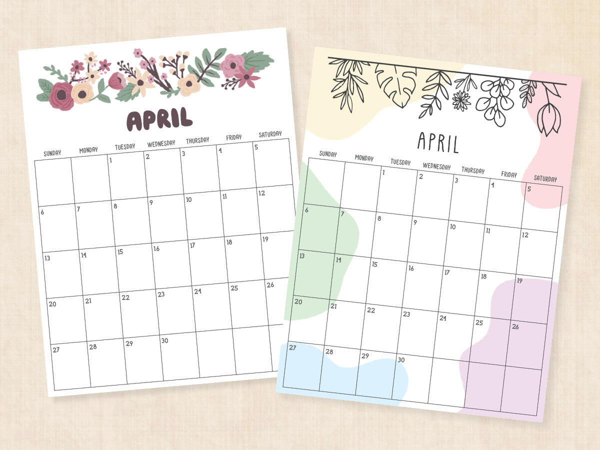 april calendar pdf