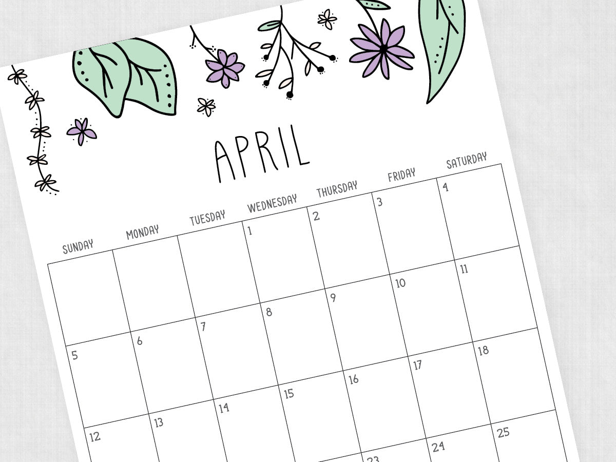 april calendar template