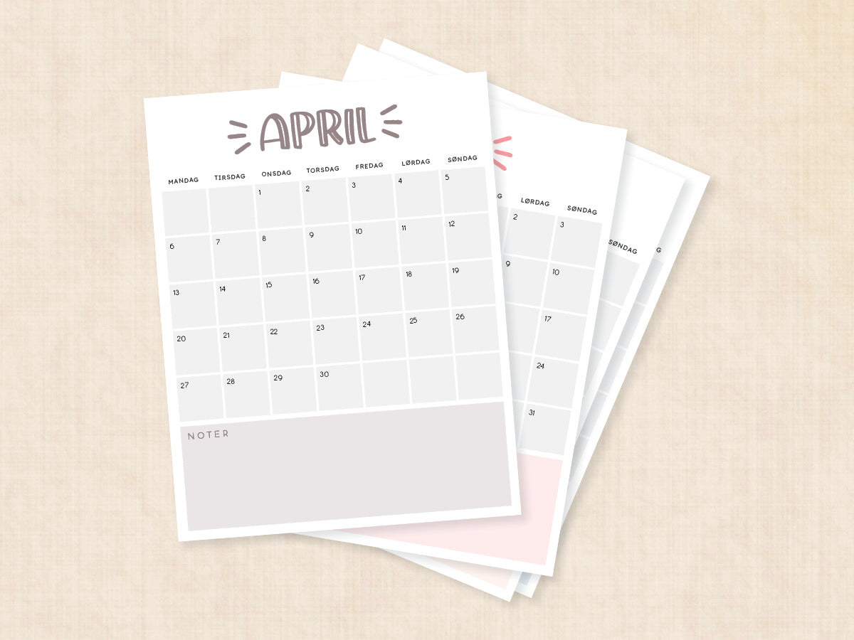 april 2026 kalender dansk