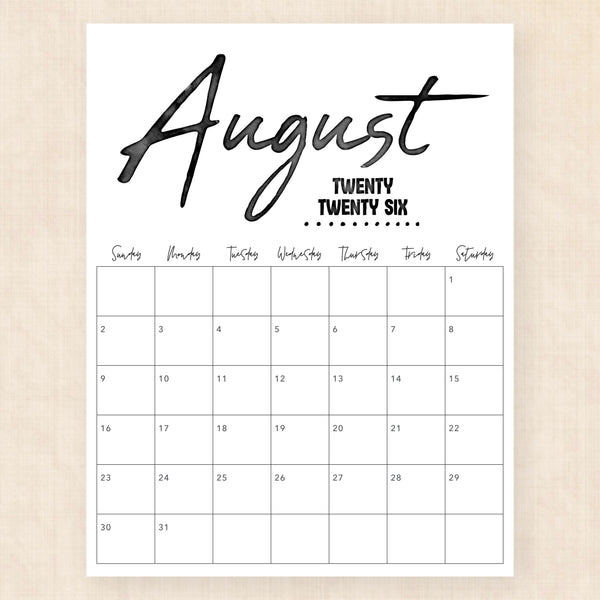 august 2026 calendar zebra zest