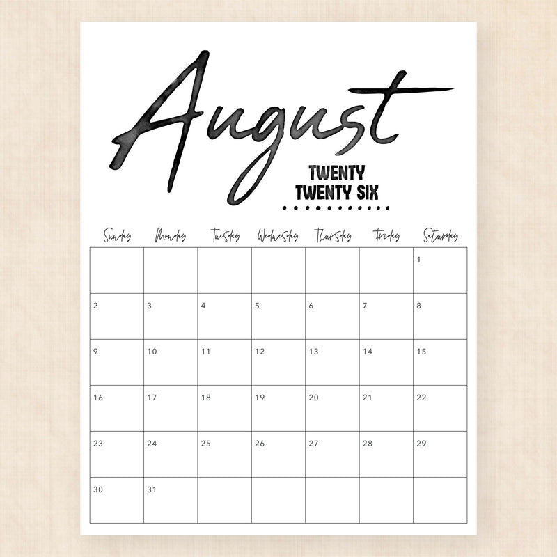 august 2026 calendar zebra zest