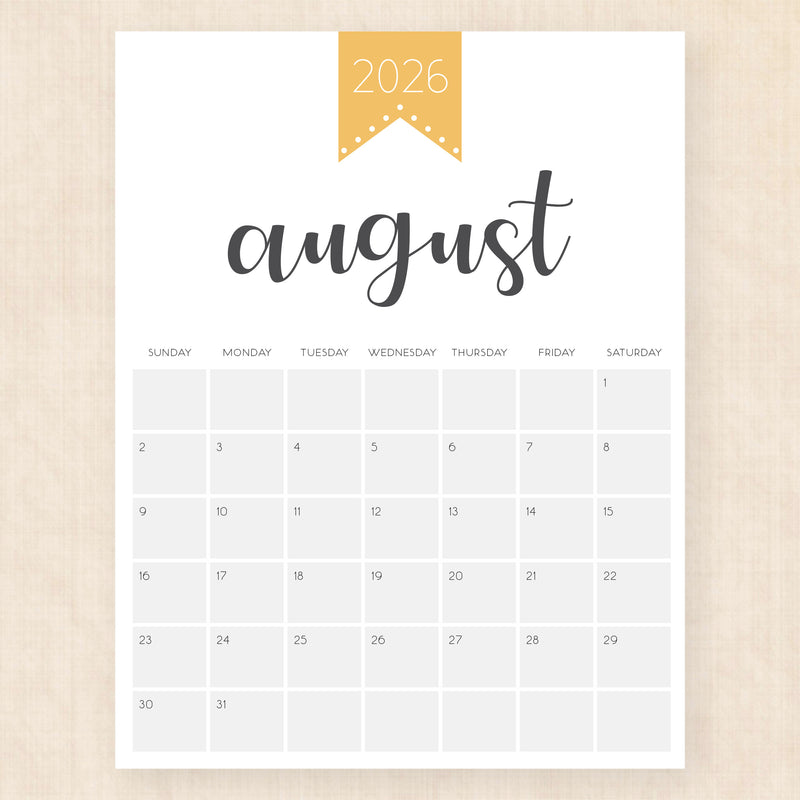 august 2026 calendar polished pride