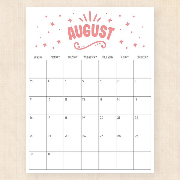 august 2026 calendar heavenly haze