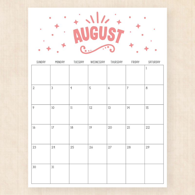 august 2026 calendar heavenly haze