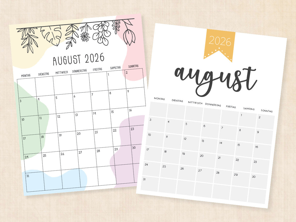 august 2026 kalender pdf