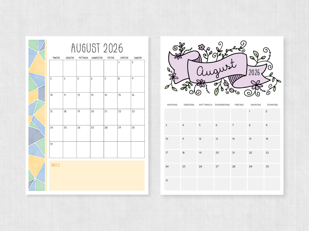 august 2026 kalender zum ausdrucken