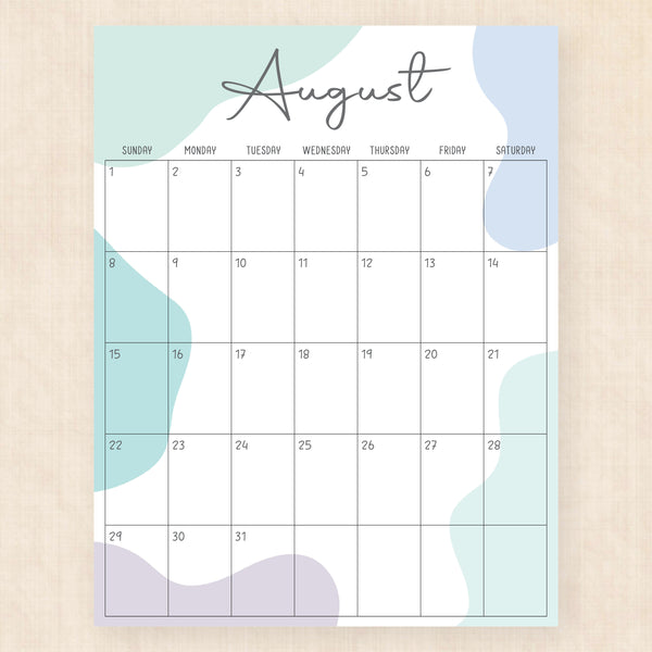 august 2027 calendar rainforest rhapsody