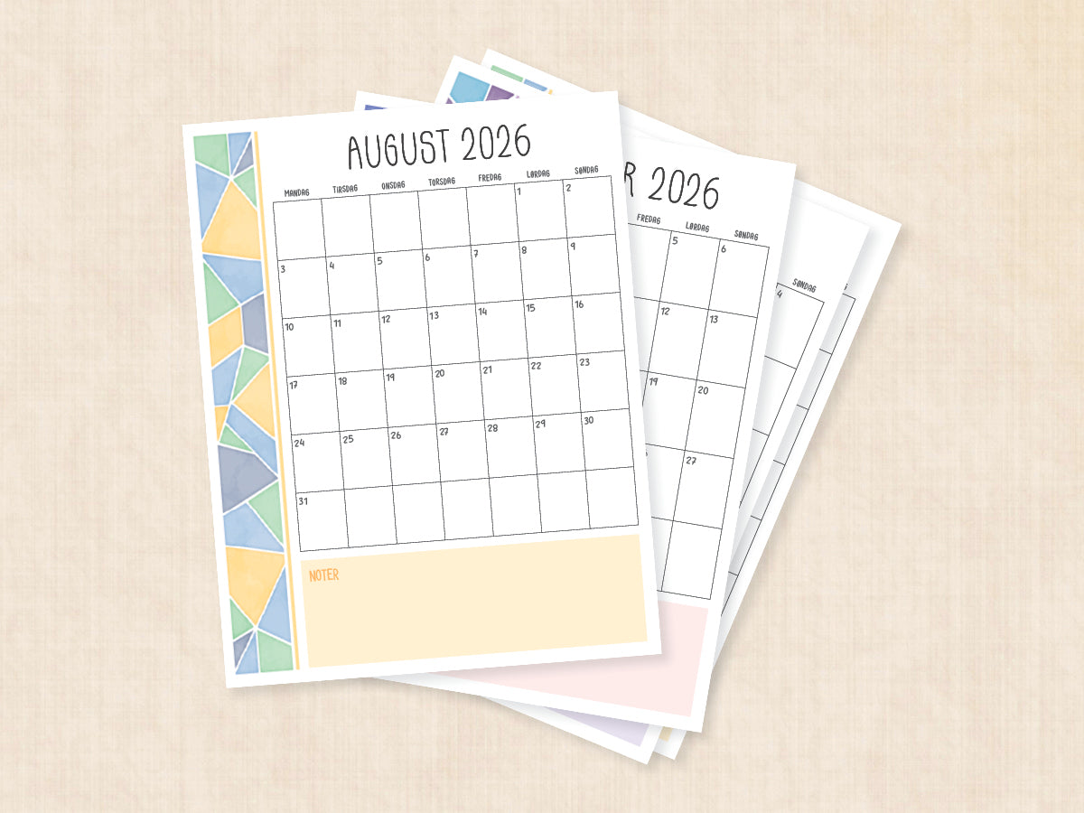 august 2026 kalender dansk