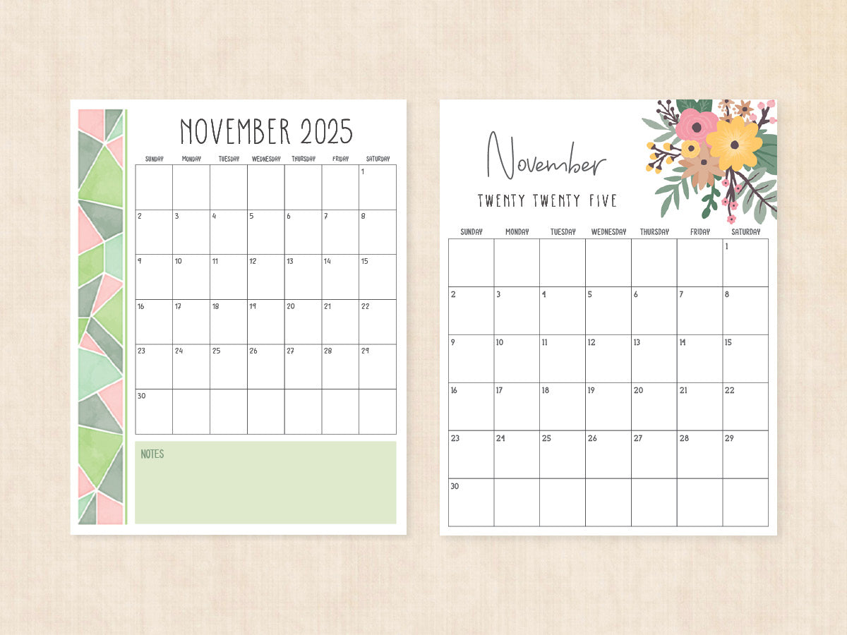 blank november 2025 calendar