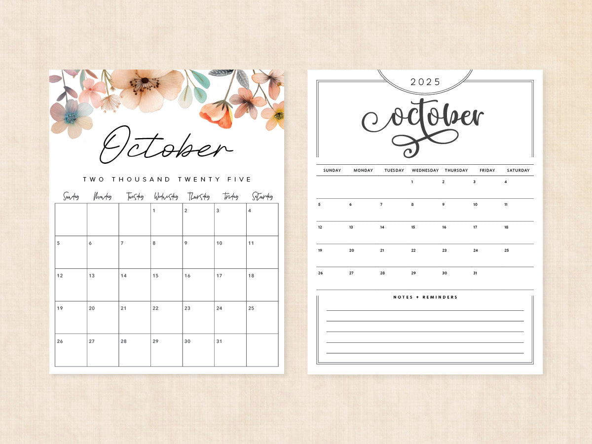 blank october 2025 calendar