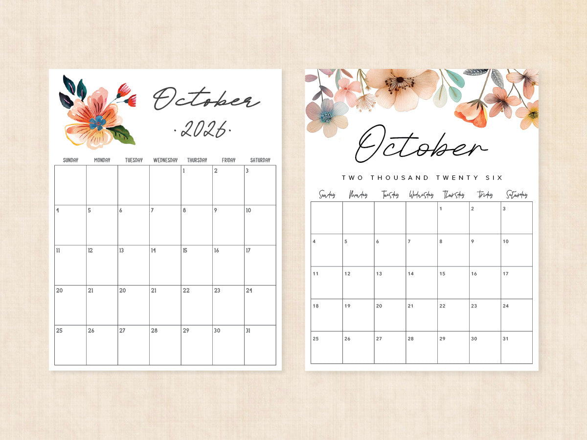blank october 2026 calendar