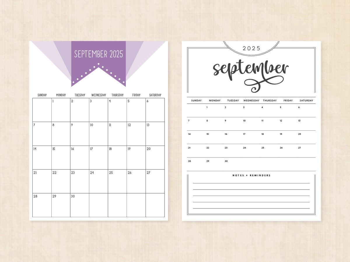 blank september 2025 calendar