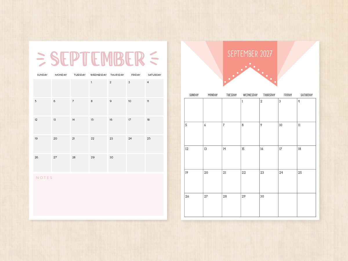 blank september 2027 calendar