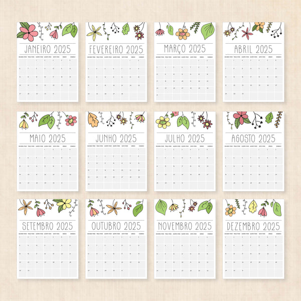 calendário 2025 para imprimir