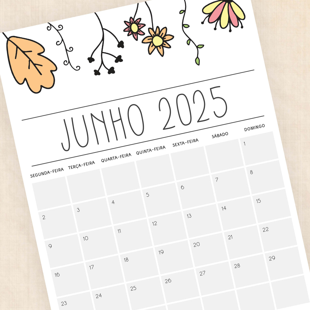 calendário 2025 para imprimir