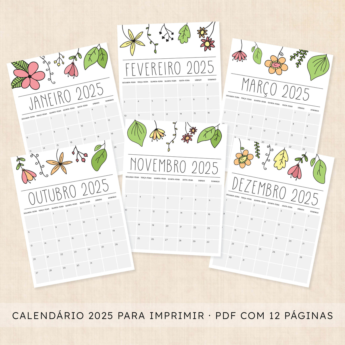 calendário 2025 para imprimir