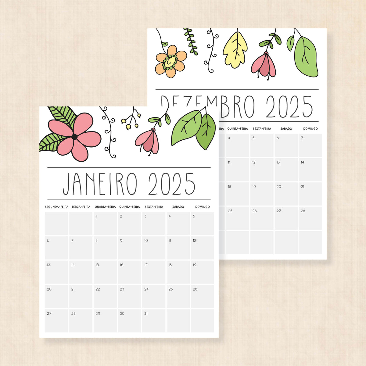 calendário 2025 para imprimir
