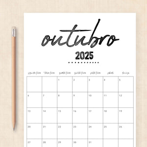 calendário 2025 para imprimir