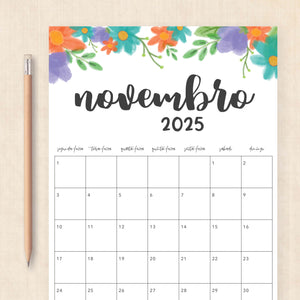 calendário 2025 para imprimir