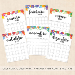 calendário 2025 para imprimir