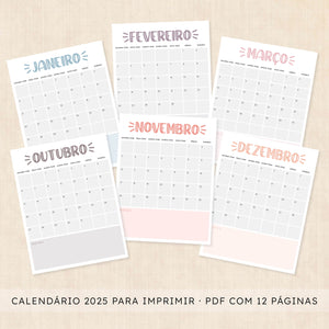 calendário 2025 para imprimir