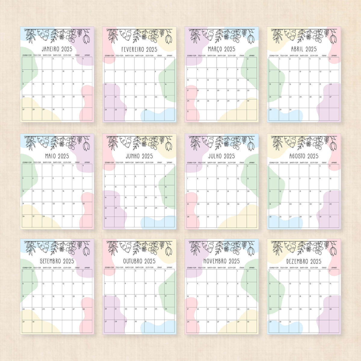 calendário 2025 para imprimir
