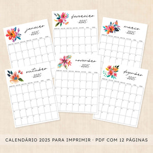 calendário 2025 para imprimir