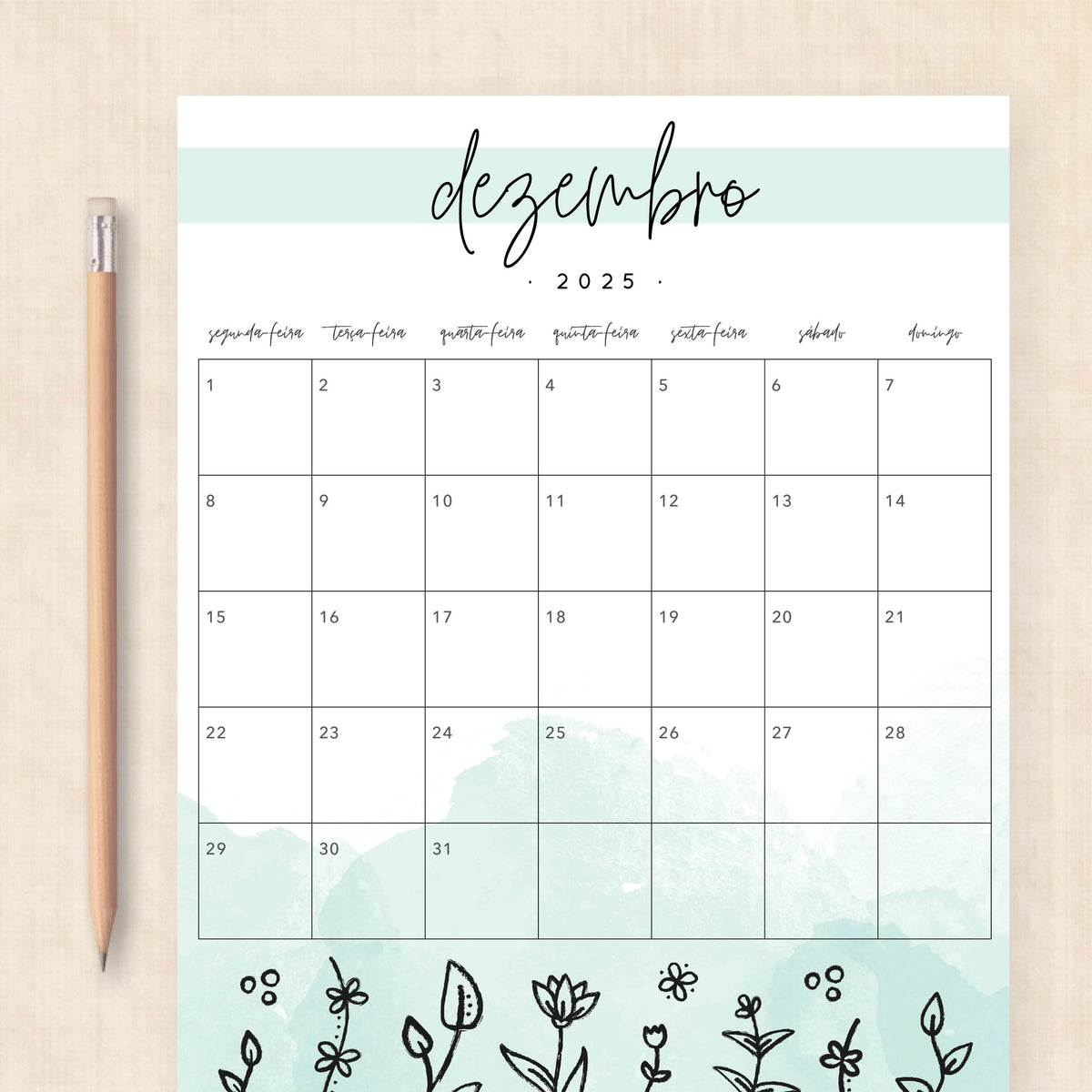 calendário 2025 para imprimir