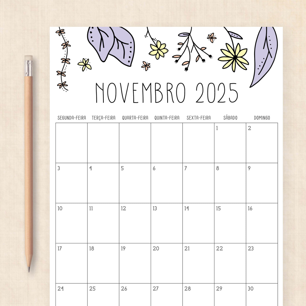 calendário 2025 para imprimir