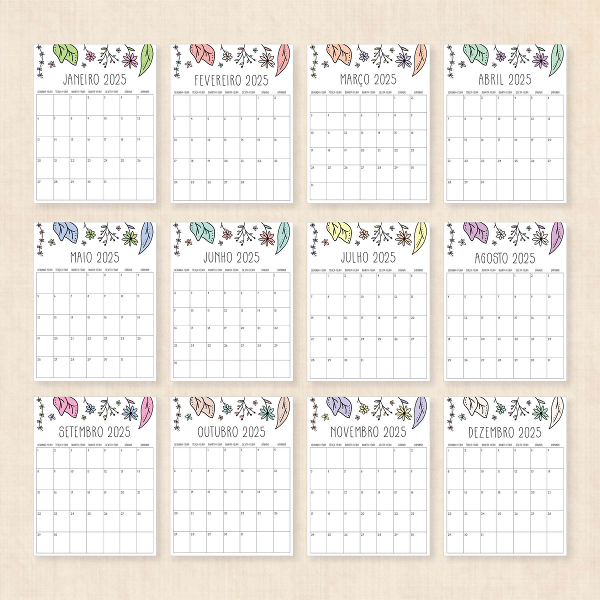calendário 2025 para imprimir