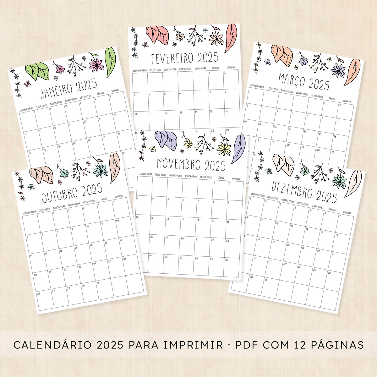 calendário 2025 para imprimir
