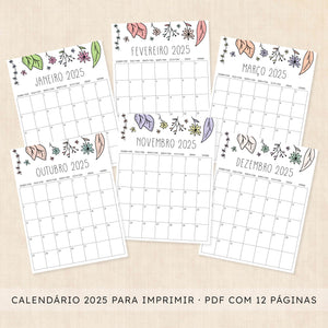 calendário 2025 para imprimir