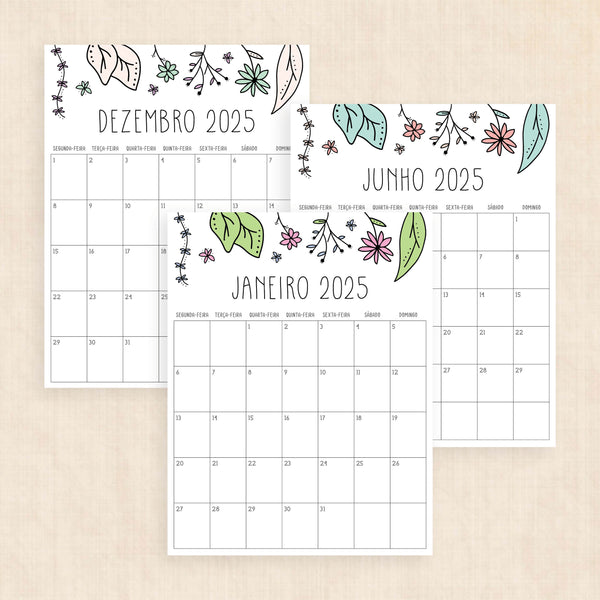 calendário 2025 para imprimir