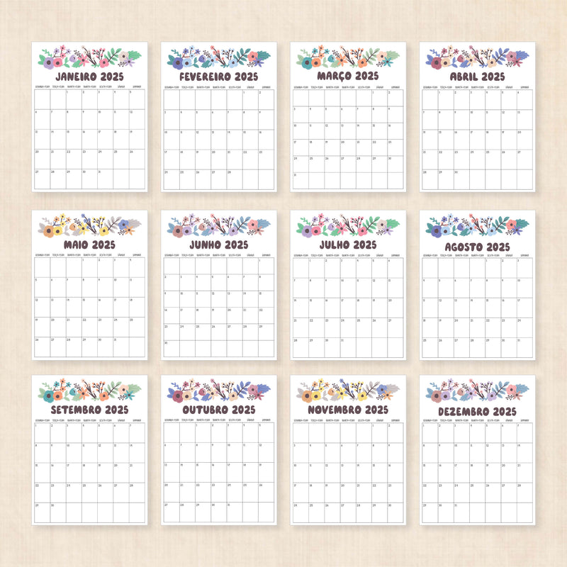 calendário 2025 para imprimir