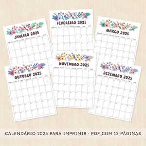calendário 2025 para imprimir