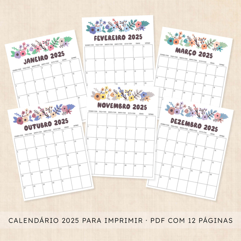 calendário 2025 para imprimir