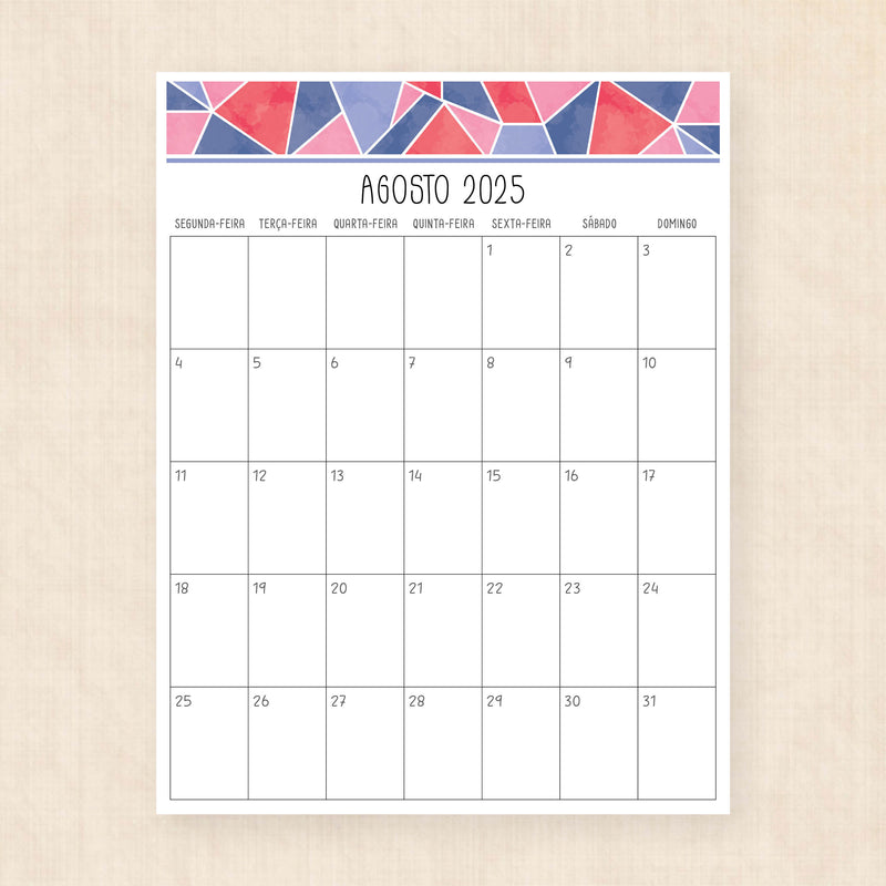 calendário 2025 para imprimir
