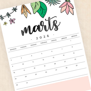 Kalender 2026 print selv