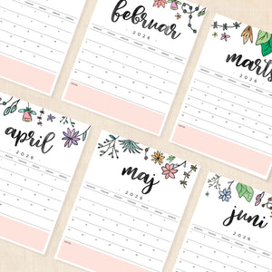 Kalender 2026 print selv