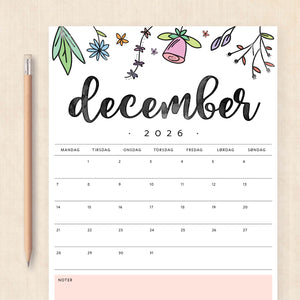 Kalender 2026 print selv