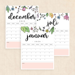 Kalender 2026 print selv