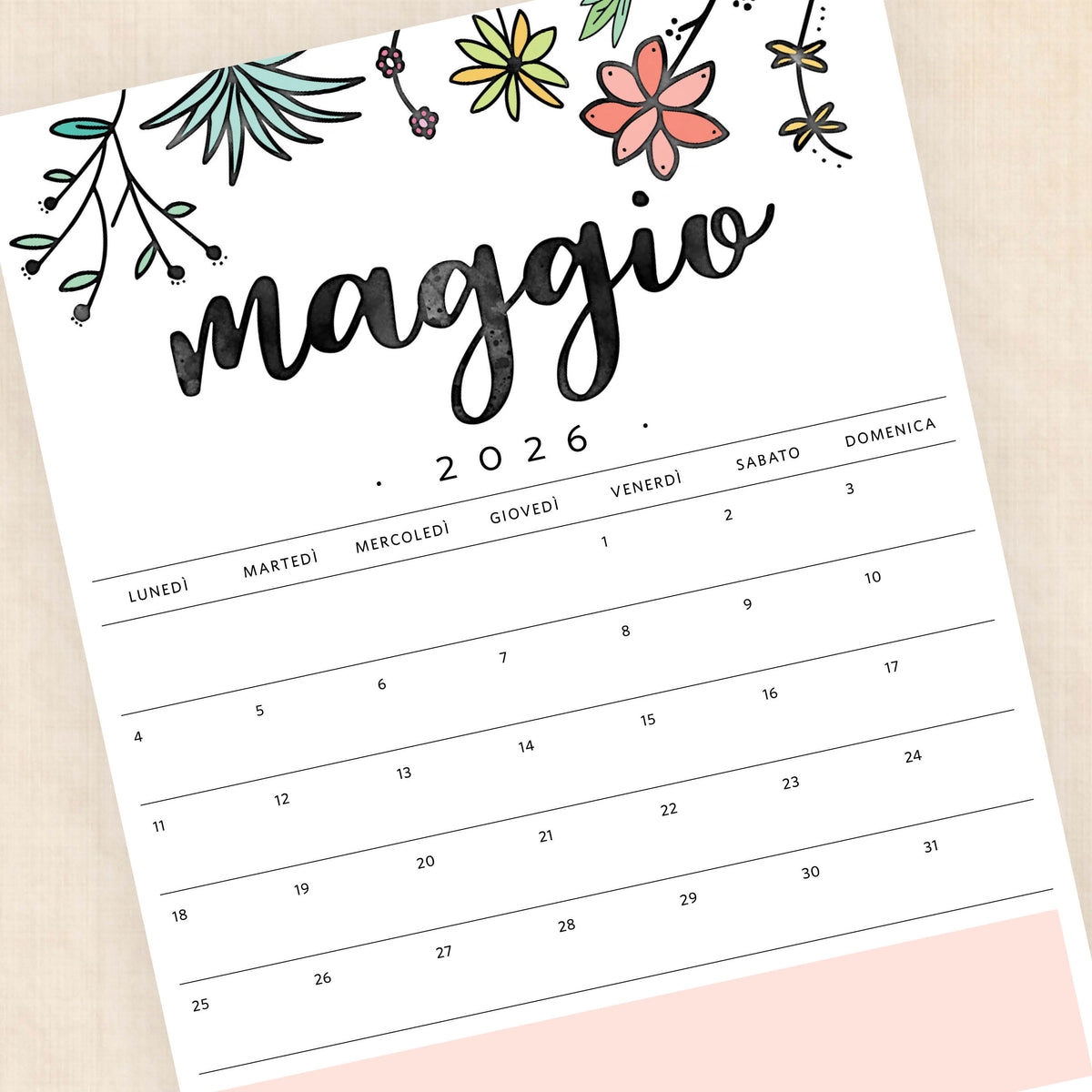 Calendario 2026 da stampare