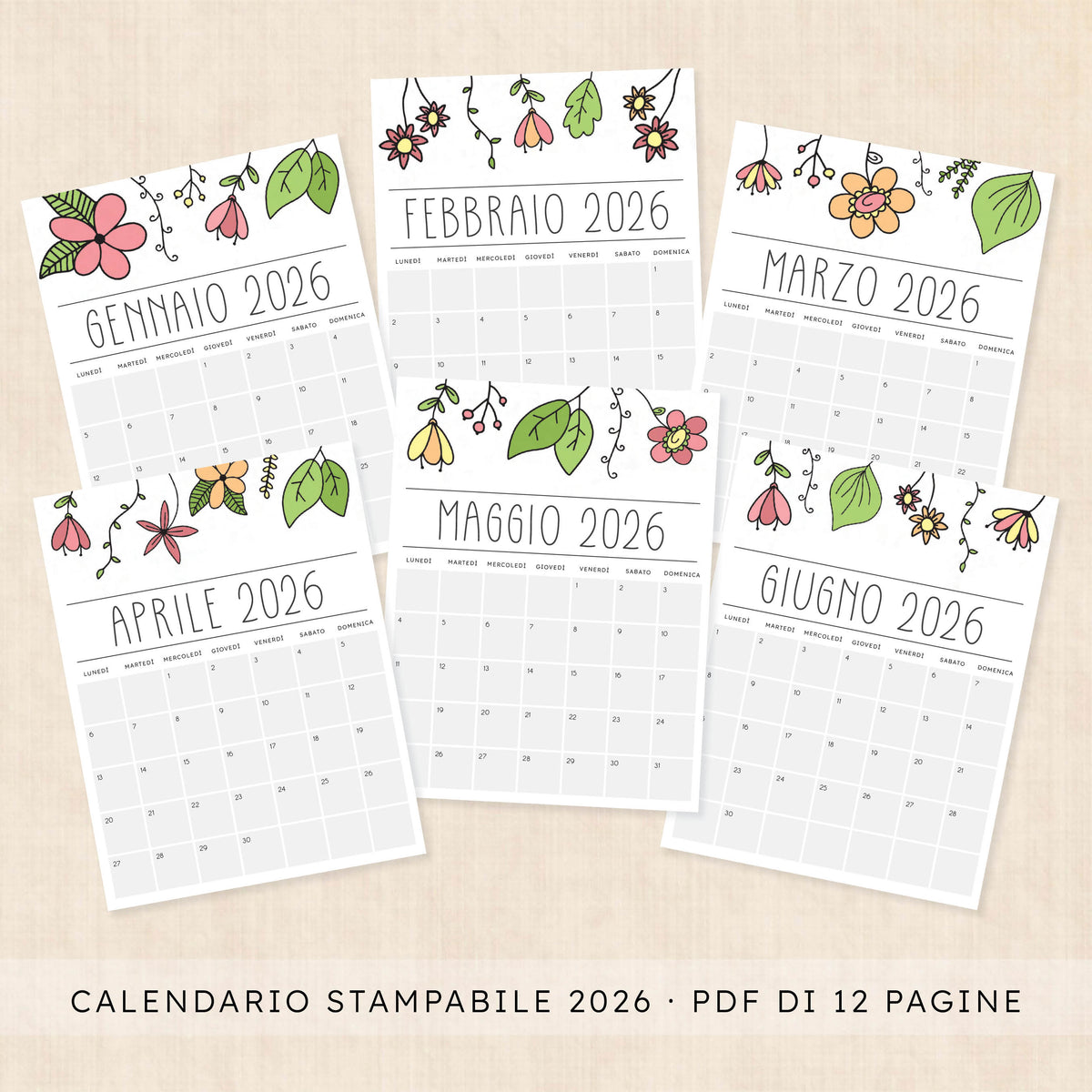 Calendario 2026 da stampare