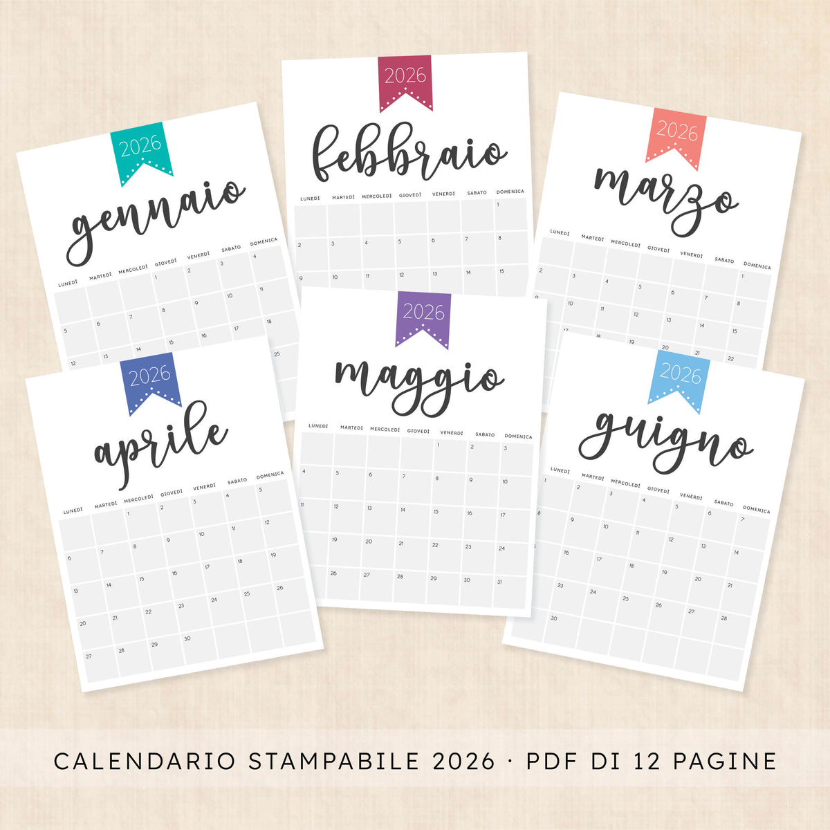 Calendario 2026 da stampare
