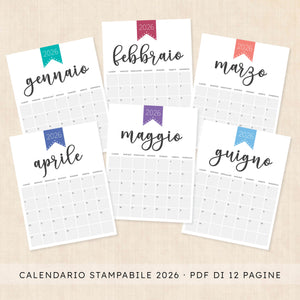 Calendario 2026 da stampare